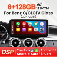 4G LTE Carplay Multimedia Navigation Player For Mercedes Benz C V GLC Class W446 W447 X253 W205 2015-2018 Android 13 Auto Radio