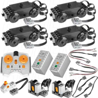 Power-Function Technic-Parts Kit Train-Motor Extension Wire Light Cord Control Switch Compatible with Lego-Motor-Kit.
