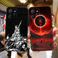 Sarung Telefon TPU Hitam Lembut Anime Guts Berserk, Untuk OPPO REALME C55 C53 C35 C33 C31 C30 C25 C2