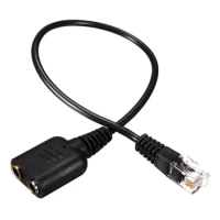 Quevinal 500pcs 25cm 2x3.5mm Headset Cable Female to RJ9 Jack Adapter Convertor PC Headset Telephone