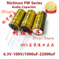 Nichicon FW Series 6.3V-100V 1000uF/2200uF/3300uF/4700uF/6800uF/10000uF/22000uF HIFI Audio Capacitor Gold shell New Genuine