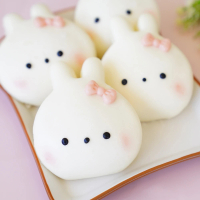【美姬饅頭】小兔兔鮮乳造型刈包(一盒6入)