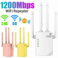 5Ghz WiFi Repeater AC1200 Wi-Fi Booster WiFi Extender Amplifier 2.4G/5GHz Wi-Fi Signal Booster Long Range Network Access Point