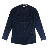 【BURBERRY 巴寶莉】經典騎士LOGO棉質長袖襯衫(男款/海軍藍)