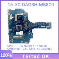 DAG3HIMB8C0 M43252-601 M43253-601 With R5 5600H / R7 5800H CPU Laptop Motherboard For HP 15-EC N18P-G61-MP2-A1 GTX1650 100% Test