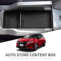 Smabee Car Central Storage Box for Nissan Note E13 Non-Slip Rubber Armrest Console Storage Box Auto Interior Tidying Accessories