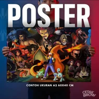 Poster Pokemon Custom Artpaper Dekorasi Kamar Anime Pikachu Charizard Hiasan Dinding Aesthetic A1 90
