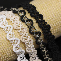 White Black Lace Trim S Ribbon Curve Lace Fabric Sewing Centipede Braided Lace Wedding Craft DIY Clothes Accessories Decoration