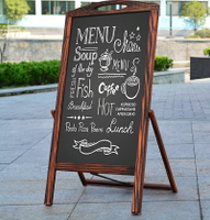 實木支架式小黑板手寫菜單展示牌 商用店鋪用立式擺攤廣告牌招牌