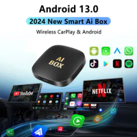 CarPlay Ai TV Box Plus Android 13 Wireless CarPlay Android Auto Adapter 5G WiFi Bulit in Goole Stroe Youtube Nexflit Smart Box