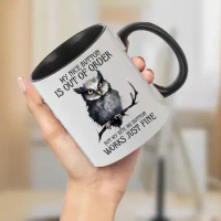 11oz 330ML Cute Owl Ceramic Mug, Creative Coffee Mug With Gift Box, Great Gift For Mom, Friends