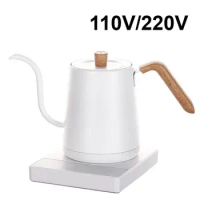 800ml Smart Electric Kettle Hand Brew Coffee Pot Gooseneck Jug Slender Mouth Pot 304 Stainless Steel Kettle Teapot 110V/220V