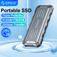 ORICO Portable SSD 20Gbps External Solid State Drive 2TB 1TB USB 3.2 Type- C PSSD for Outdoor Workers Photographer Waterproof