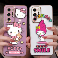 Pink Melody Hello Kitty Smooth E-TPU Phone Case Huawei NOVA 3 3I 4 5I 5T 7 7I 8I 9 9SE 10 Y70 X7A X9A 20 50 70 90 PRO Case Funda