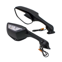 Motorcycle Rear View Side Mirrors with LED Turn Signal Light For Kawasaki Ninja ZX-10R ZX10R ZX 10R 2011 2012 2013 2014 2015