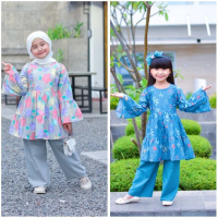 Yanuart4 Baju Muslim Anak Perempuan Setcel Murah Lucu Bagus Bahan Katun Motif Bunga Polkadot Karakte
