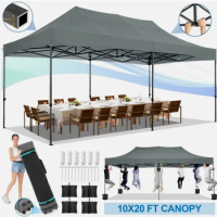 10x20' Pop Up Heavy Duty Canopy Tent for Wedding/Party Waterproof Gazebo Anti-UV