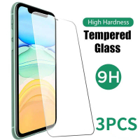 กระจกนิรภัยแบบเต็มจอ, 3 ชิ้น, เข้ากันได้กับ iPhone 11, 12, 13, 14, Pro, 14Plus, Max, X, XR, XS Max, 