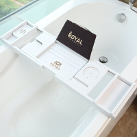 浴缸置物架 洗澡盆置物架 浴缸支撐架 浴缸架伸縮防滑歐式浴盆泡澡手機架浴桶置物板棕色輕奢浴缸置物架『JJ3044』