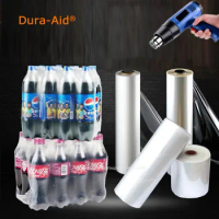 Width7-23inch Strength Plastic Wrap Roll Stretch Wrap Film Adhering Heavy Duty Clear Hand Shrink Wrap For Beverage Beer Cola