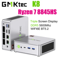 GMKtec K8 AMD Ryzen 7 8845HS Mini PC Windows 11 DDR5 5600Mhz PCIe4.0 Nvme SSD WIFI6 BT5.2 Mini PC Gaming Triple Screen Display