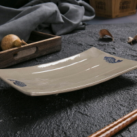 粗陶盤子中國風家用菜盤陶瓷長條壽司盤日式餐具創意個性盤套裝