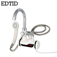 EDTID Electric Kitchen Water Heater Tap Instant Hot Water Faucet Heater Cold Heating Faucet Tankless Instantaneous Water Heater