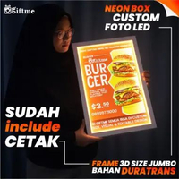 GIFTME Neon Box Indoor Custom Daftar Menu - Neon Box Bahan Duratrans 50 x 35 x 3 CM
