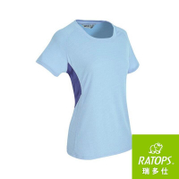 【RATOPS】女 Wincool大圓領短袖T恤 (脇配)『寧靜藍/藍紫』DB-8868