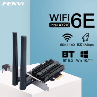 WIFI 6E 5374Mbps Intel AX210 PCIe Wireless WiFi Adapter 2.4G/5G/6Ghz For Bluetooth 5.3 Wi-Fi 6 Card Desktop PC Support Win 10/11