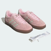 【adidas 愛迪達】GAZELLE INDOOR 運動休閒鞋(JI2716 女鞋 ORIGINALS復古休閒鞋 粉)
