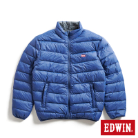 【EDWIN】男裝 超輕量可收納雙面穿羽絨外套(灰藍色)