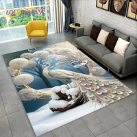 3D Exquisite Peacock Animal Area Rug,Carpet Rug for Home Living Room Bedroom Sofa Doormat Kitchen Decoration,Non-slip Floor Mats