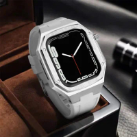 Metal Silicone Strap Metal Case AP Retrofit Case iWatch Bracelet for Apple Watch band 44mm 45mm apple watch series 7SE6 5 4