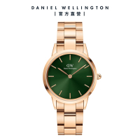 Daniel Wellington DW 手錶 Iconic Link Emerald 32mm森林綠精鋼錶 玫瑰金 DW00100420