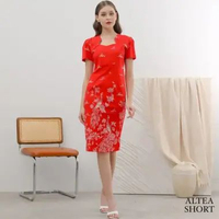 Evercloth Altea Dress Wanita Batik Couple Modern Dress Batik Modern Gaun Pesta Dress Batik Wanita L