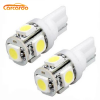 Carcardo LED T10 W5W 194 168 5SMD 5050 LED Width Lamp T10 Car Wedge Llight Bulb 6000K Wide Angle Lighting