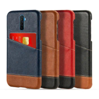 Luxury Case for Oppo Realme X2 Pro Coque Mixed Splice PU Leather Credit Card Holder Cover for Oppo Realme X2 Pro case