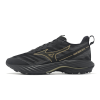 Mizuno 慢跑鞋 Wave Rider GTX 2 2E 男鞋 寬楦 黑 金 防水 波浪片 運動鞋 美津濃 J1GC2480-01