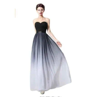 Elegant Gradient Color Evening Dresses Sweetheart Sleeveless Formal Party Gowns Chiffion A-line Evening Gowns for Women