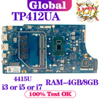 KEFU TP412UA Mainboard For ASUS Vivobook Flip 14 TP412UAF TP412U Laptop Motherboard 4415U i3 i5 i7 7th/8th Gen 4GB/8GB-RAM