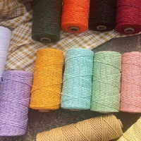 3mm 5Meters Macaroon Cotton Cord Macrame Rope Colorful Thread DIY Accessories for Room Decoration
