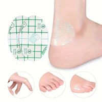 20 pieces of transparent waterproof adhesive heel protectors, invisible heel bandages, disposable foot care tools