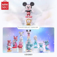 MINISO Disney 100th Anniversary Seal Series Model Blind Box Kawaii Stitch Mickey Mouse Lotso Children's Toy Birthday Gift