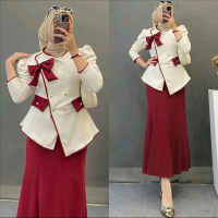 diskon MISCHA SET ONE SET KOREAN LOOK ONE SET ROK KNIT SNOWY JUNBO SETELAN ROK KNIT Setelan Wanita M
