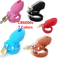Male Chastity Cage 8 Colors CB6000s Silicone Chastity Devices Chastity Lock with5 Penis Ring Penis Sleeve Bondage Restraint Toys