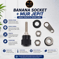 ( 5 Pcs ) Banana Plug Female - Socket Konektor - Soket Speaker Jack Terminal Jepit 4 HIJAU