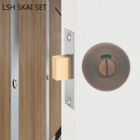 Bathroom Zinc Alloy Door Lock Public Toilet Latch Indicator Dressing Room Door Locks Indoor Universal Hardware Deadbolt Lockset