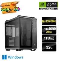 【NVIDIA】i7十六核{創作AI-IIIW}GeForce RTX 4090 Win11創作者水冷電腦(I7-13700K/華碩Z690/32G/1TB M.2)