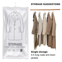 Hanging Space Saver Bags Space Saving Clothes Compression Storage Bag Space Saving Seal Organizer for Clothes Suits Dress Jacket